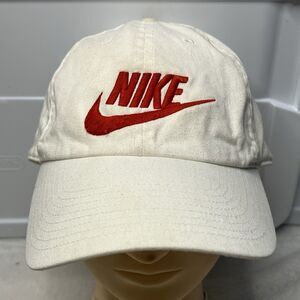 Vintage NIKE Futura Heritage 86 Adjustable Hat One Size Big Swoosh White